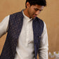 Jacquard Woven Silk Blend Waistcoat with Kurta Set ( 65KPWCS 592W W 4175 Brown )