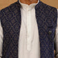 Jacquard Woven Silk Blend Waistcoat with Kurta Set ( 65KPWCS 592W W 4175 Brown )