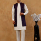 Jacquard Woven Silk Blend Waistcoat with Kurta Set ( 65KPWCS 592W W 4175 Maroon )