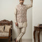 Men Embroidered Ethnic Nehru Jacket with Kurta & Pyjama Set ( 65KPWC 5586BG 4165Beige )