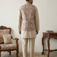 Men Embroidered Ethnic Nehru Jacket with Kurta & Pyjama Set ( 65KPWC 5586BG 4165Beige )