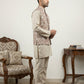 Men Embroidered Ethnic Nehru Jacket with Kurta & Pyjama Set ( 65KPWC 5586BG 4165Beige )