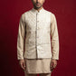 Men Woven Nehru Jacket With Kurta Set ( 65KPWC 5586BG 4179Cream )