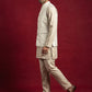 Men Woven Nehru Jacket With Kurta Set ( 65KPWC 5586BG 4179Cream )