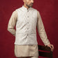 Men Woven Nehru Jacket With Kurta Set ( 65KPWC 5586BG 4180White )