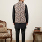Men Embroidered Ethnic Nehru Jacket with Kurta & Pyjama Set ( 65KPWC 5586B 4164Black )
