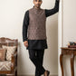 Men Paisley Embroidered Cotton Blend Nehru Jacket Kurta Set ( 65KPWC 5586B 4170Brown )