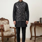 Men's Designer Sequins Nehru Jacket with Kurta Pyjama ( 65KPWC 5586B 4173Black )