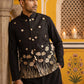 Embroidered Nehru Jacket With Kurta Pyjama Set ( 65KPWC 5586B 4181Black )