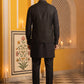 Embroidered Nehru Jacket With Kurta Pyjama Set ( 65KPWC 5586B 4181Black )