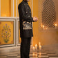Embroidered Nehru Jacket With Kurta Pyjama Set ( 65KPWC 5586B 4181Black )
