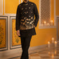 Embroidered Nehru Jacket With Kurta Pyjama Set ( 65KPWC 5586B 4181Black )