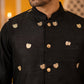 Embroidered Nehru Jacket With Kurta Pyjama Set ( 65KPWC 5586B 4181Black )