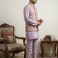 Men Embroidered Ethnic Nehru Jacket with Kurta & Pyjama Set ( 65KPWC 5586L 4164Peach )