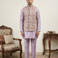 Men Embroidered Ethnic Nehru Jacket with Kurta & Pyjama Set ( 65KPWC 5586L 4164Peach )