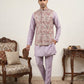 Men Embroidered Ethnic Nehru Jacket with Kurta & Pyjama Set ( 65KPWC 5586L 4164Peach )