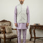 Men Embroidered Cotton Blend Nehru Jacket with Kurta Pyjama Set ( 65KPWC 5586L 4171Off-White )