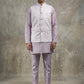 Men Woven Nehru Jacket With Kurta Set ( 65KPWC 5586L 4180Lavender )