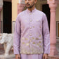 Embroidered Nehru Jacket With Kurta Pyjama Set ( 65KPWC 5586L 4181Lavender )