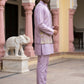 Embroidered Nehru Jacket With Kurta Pyjama Set ( 65KPWC 5586L 4181Lavender )