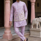Embroidered Nehru Jacket With Kurta Pyjama Set ( 65KPWC 5586L 4181Lavender )