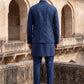 Embroidered Nehru Jacket With Kurta Pyjama Set ( 65KPWC 5586N 4182Navy )