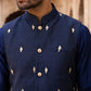 Embroidered Nehru Jacket With Kurta Pyjama Set ( 65KPWC 5586N 4182Navy )