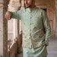 Embroidered Nehru Jacket With Kurta Pyjama Set ( 65KPWC 5586P 4181Pista )