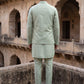 Embroidered Nehru Jacket With Kurta Pyjama Set ( 65KPWC 5586P 4181Pista )