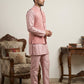 Men Printed Cotton Blend Nehru Jacket with Kurta Set ( 65KPWC 5586Pe 4158Peach )