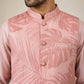 Men Printed Cotton Blend Nehru Jacket with Kurta Set ( 65KPWC 5586Pe 4158Peach )