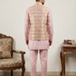 Men Cotton Blend Woven Nehru Jacket with Kurta Set ( 65KPWC 5586Pe 4161Peach )
