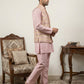 Men Cotton Blend Woven Nehru Jacket with Kurta Set ( 65KPWC 5586Pe 4161Peach )
