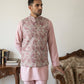 Men Embroidered Ethnic Nehru Jacket with Kurta & Pyjama Set ( 65KPWC 5586Pe 4164Peach )