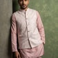 Men Woven Nehru Jacket With Kurta Set ( 65KPWC 5586Pe 4180Peach )