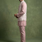 Men Woven Nehru Jacket With Kurta Set ( 65KPWC 5586Pe 4180Peach )