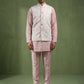 Men Woven Nehru Jacket With Kurta Set ( 65KPWC 5586Pe 4180Peach )