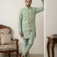 Men Printed Cotton Blend Nehru Jacket with Kurta Set ( 65KPWC 5586Pi 4158Pista )