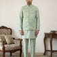 Men Printed Cotton Blend Nehru Jacket with Kurta Set ( 65KPWC 5586Pi 4158Pista )