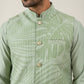Men Printed Cotton Blend Nehru Jacket with Kurta Set ( 65KPWC 5586Pi 4158Pista )