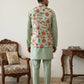 Men's Floral Printed Nehru Jacket with Kurta Pyjama Set ( 65KPWC 5586Pi 4160Pista )