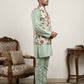 Men's Floral Printed Nehru Jacket with Kurta Pyjama Set ( 65KPWC 5586Pi 4160Pista )