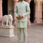 Jacquard Woven Nehru Jacket With Kurta Set ( 65KPWC 5586Pi 4184Pista )