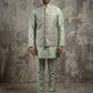 Jacquard Silk Woven Nehru Jacket with Kurta Pyjama Set ( 65KPWC 5586Pi 4185Pista )