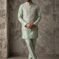 Jacquard Silk Woven Nehru Jacket with Kurta Pyjama Set ( 65KPWC 5586Pi 4185Pista )