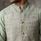 Jacquard Silk Woven Nehru Jacket with Kurta Pyjama Set ( 65KPWC 5586Pi 4185Pista )