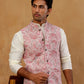 Men Embroidered Ethnic Nehru Jacket with Kurta & Pyjama Set ( 65KPWC 5586W E 4164 Peach )