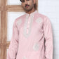 Men’s Silk Blend Ethnic Embroidered Kurta Pyjama (65KP P 5329 Pink ) [FF] [B-1-2]