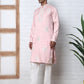 Men’s Silk Blend Ethnic Embroidered Kurta Pyjama (65KP P 5329 Pink ) [FF] [B-1-2]