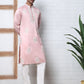 Men’s Silk Blend Ethnic Embroidered Kurta Pyjama (65KP P 5329 Pink ) [FF] [B-1-2]